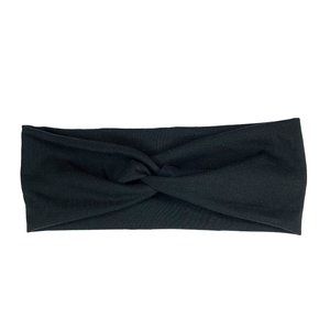 Women's Solid Black Twist Headband